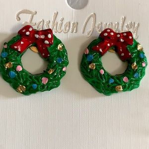 Christmas Wreaths earrings costume jewelry 🎄